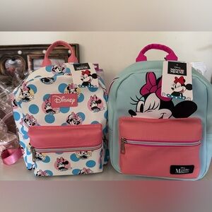 Set of 2 brand new Disney Minnie Mouse Kids Backpack Duo — Pink & Light Blue